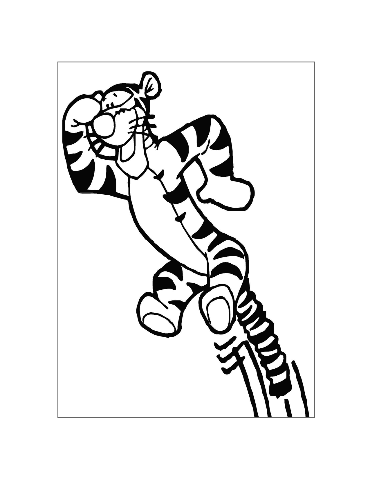 Tigger Springs Into The Air Coloring Page