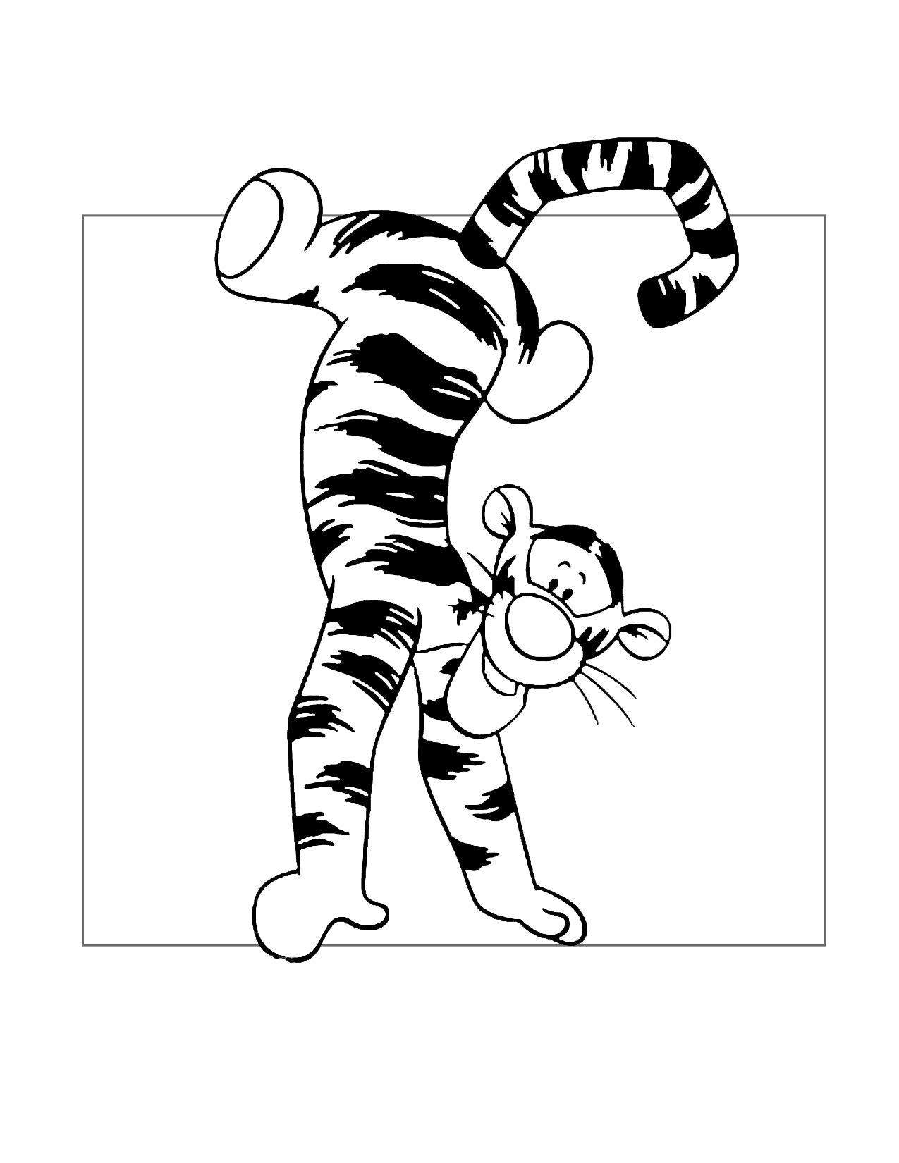 Tigger Stands On His Hands Coloring Page