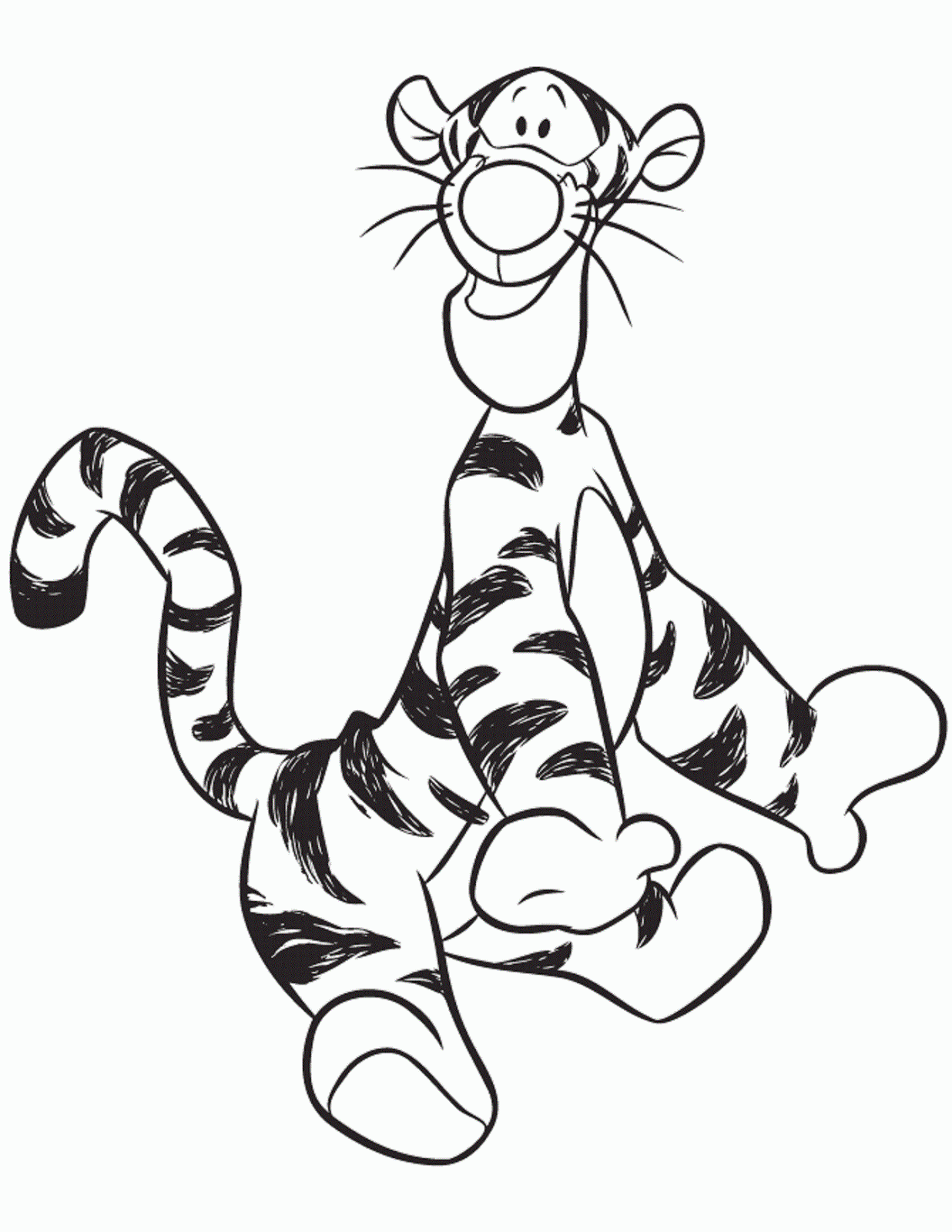 Tigger is Bouncy Winnie the Pooh Coloring Pages