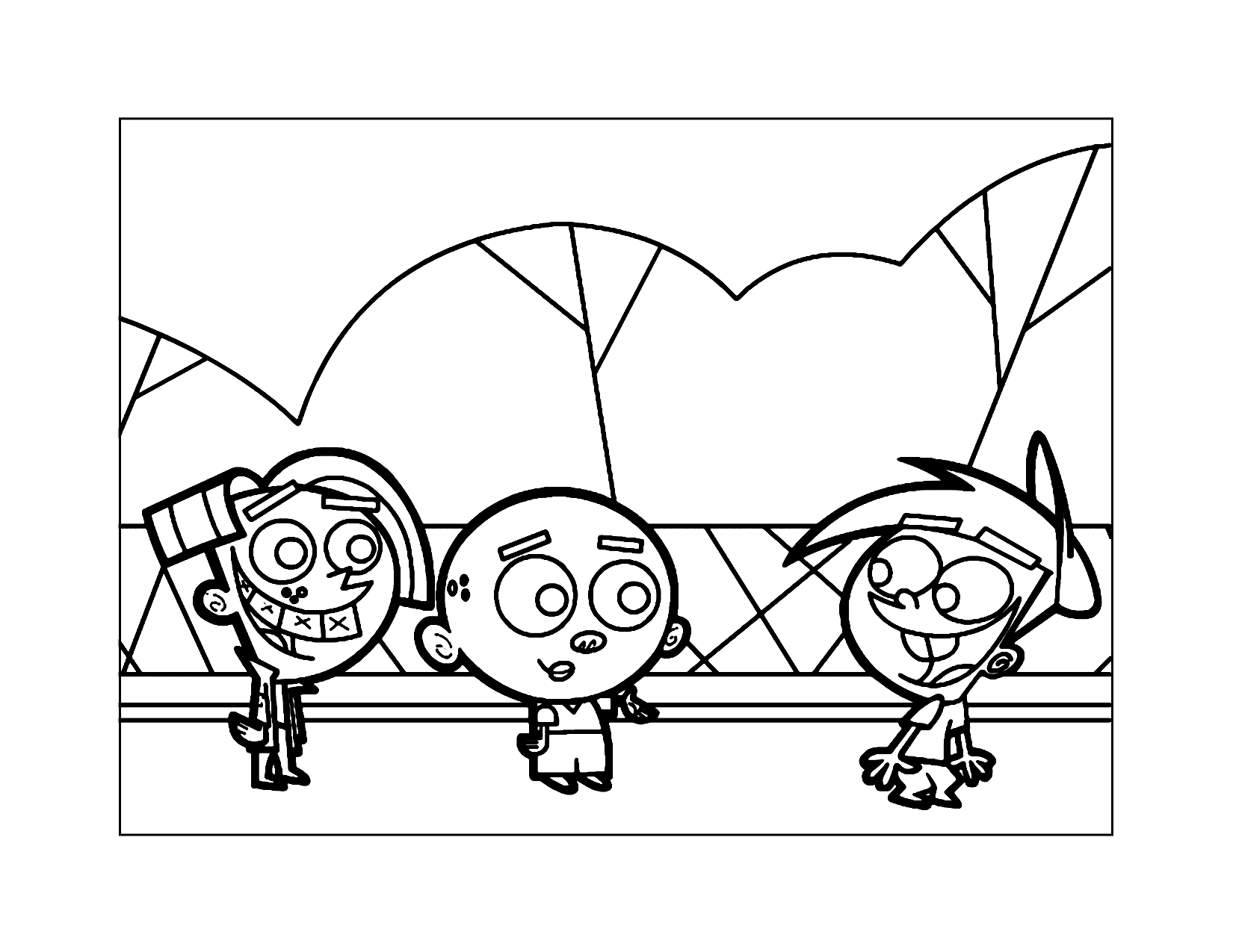 Timmys Friends Fairly Odd Parents Coloring Page