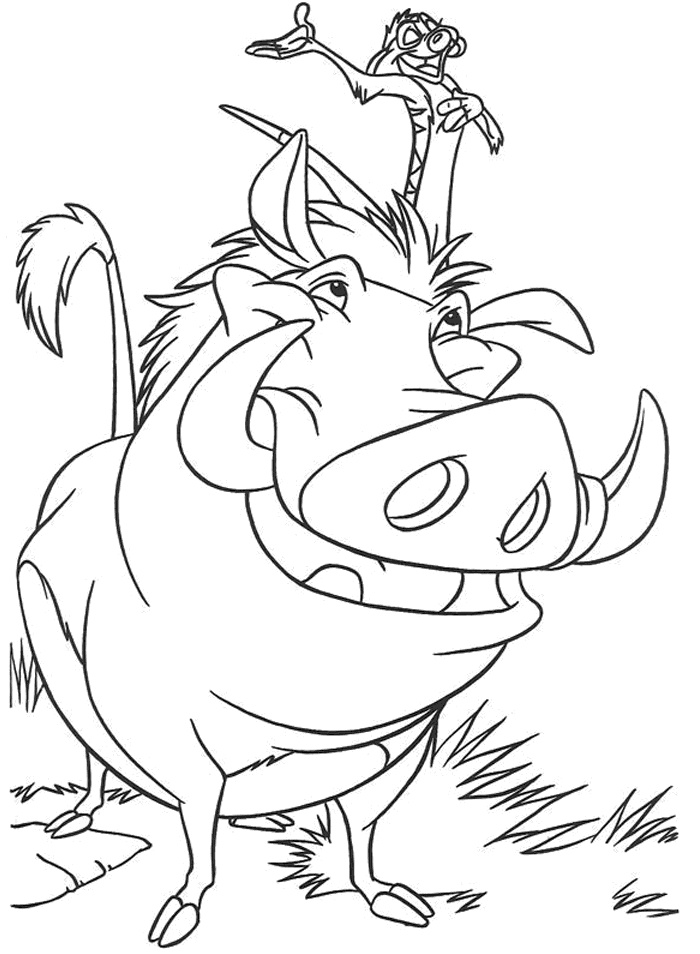 Timon and Pumba Coloring Page