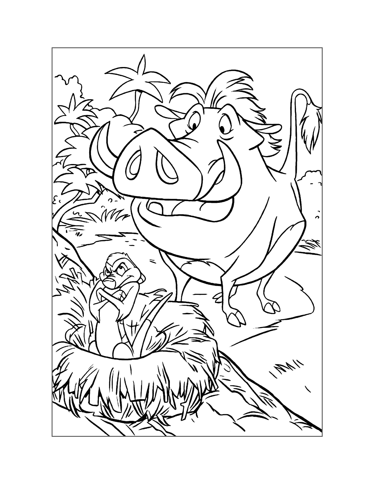 Timon And Pumba Lion King Coloring Page