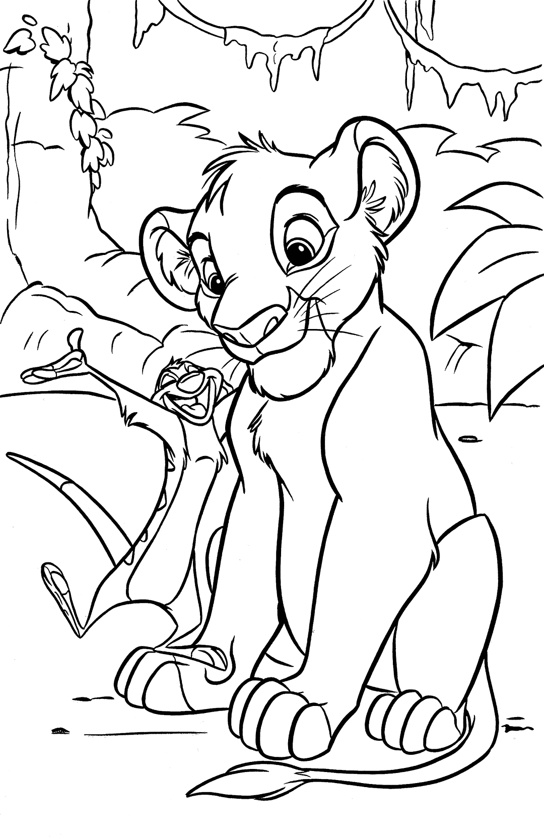 Timon And Simba Coloring Page