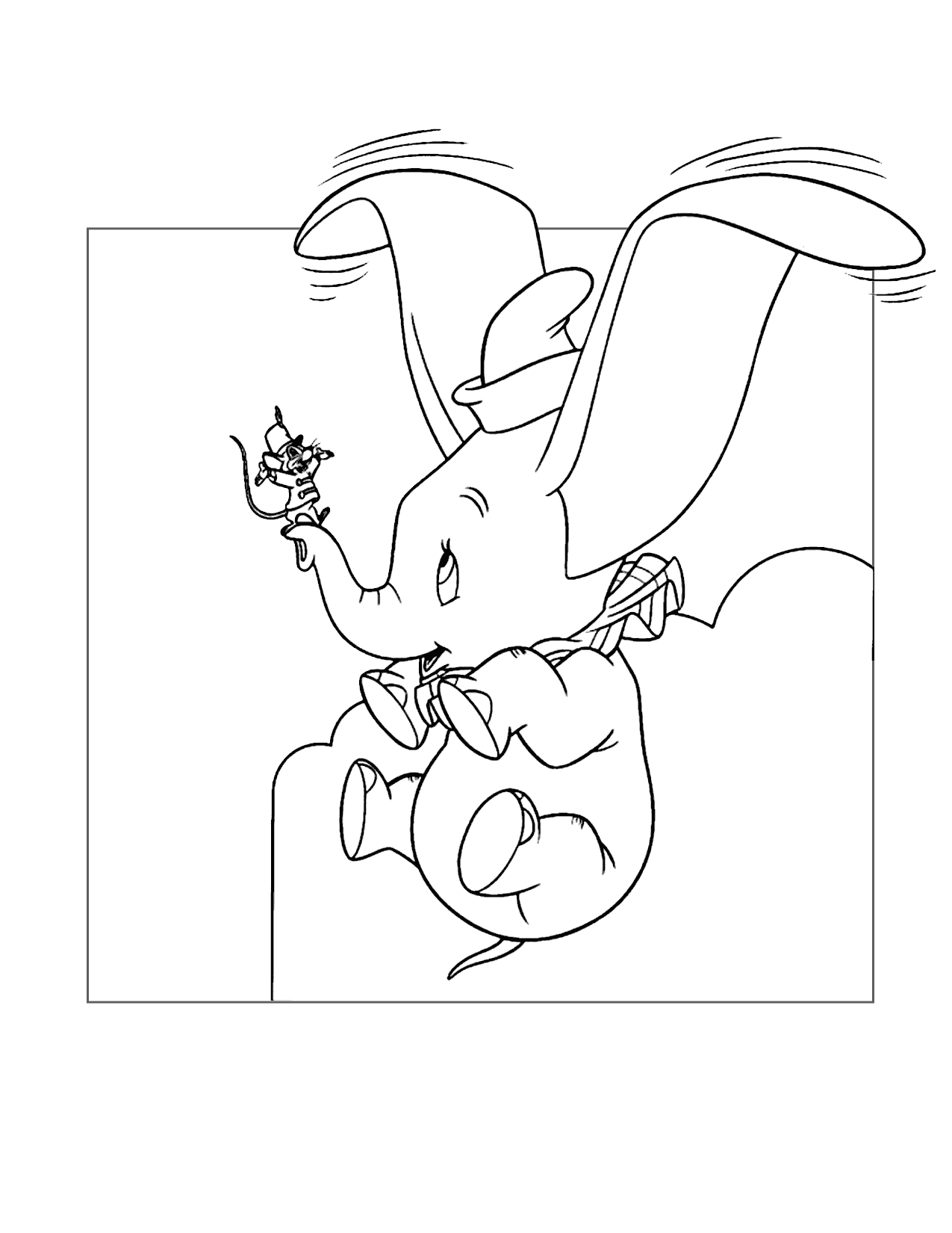 Timothy And Dumbo Coloring Page