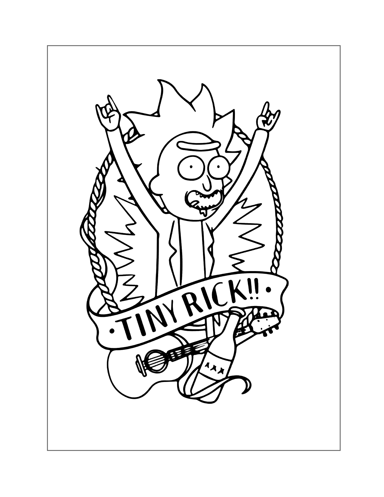Tiny Rick Coloring Page