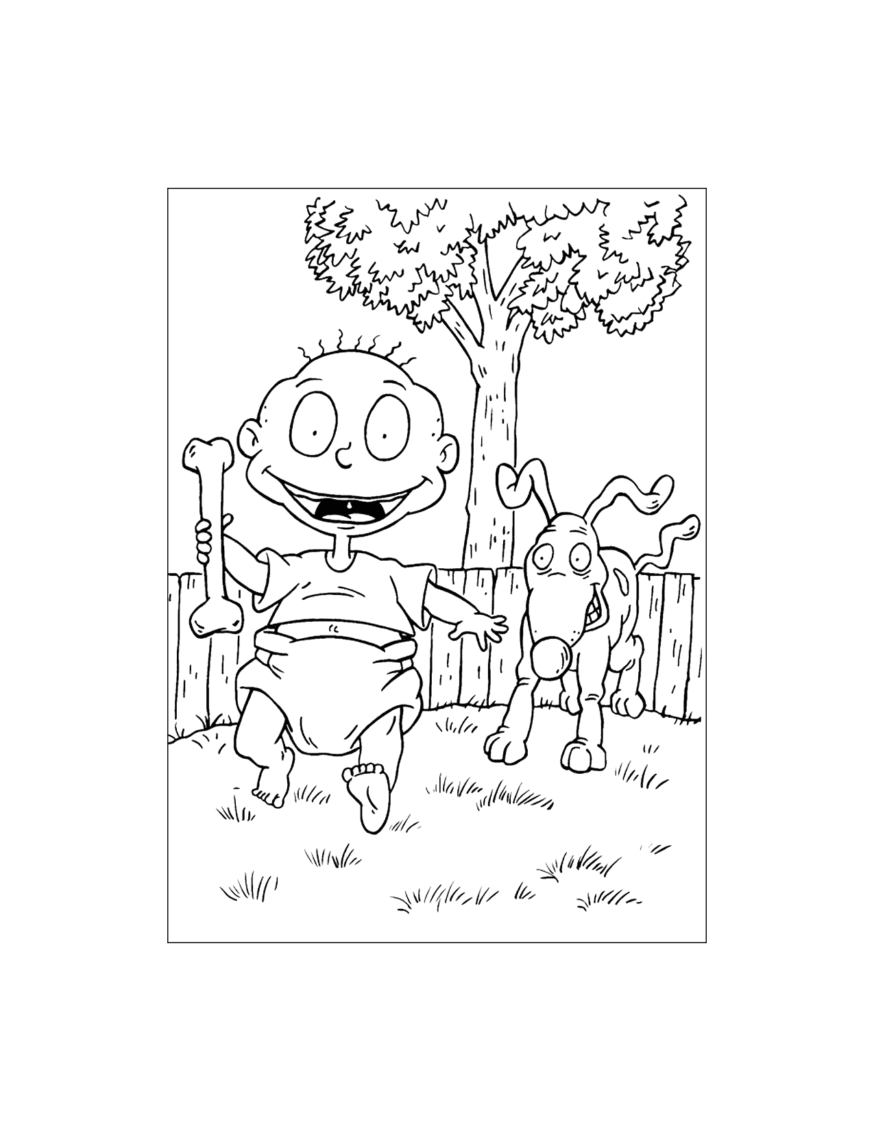 Tommy Has Spikes Bone Rugrats Coloring Page
