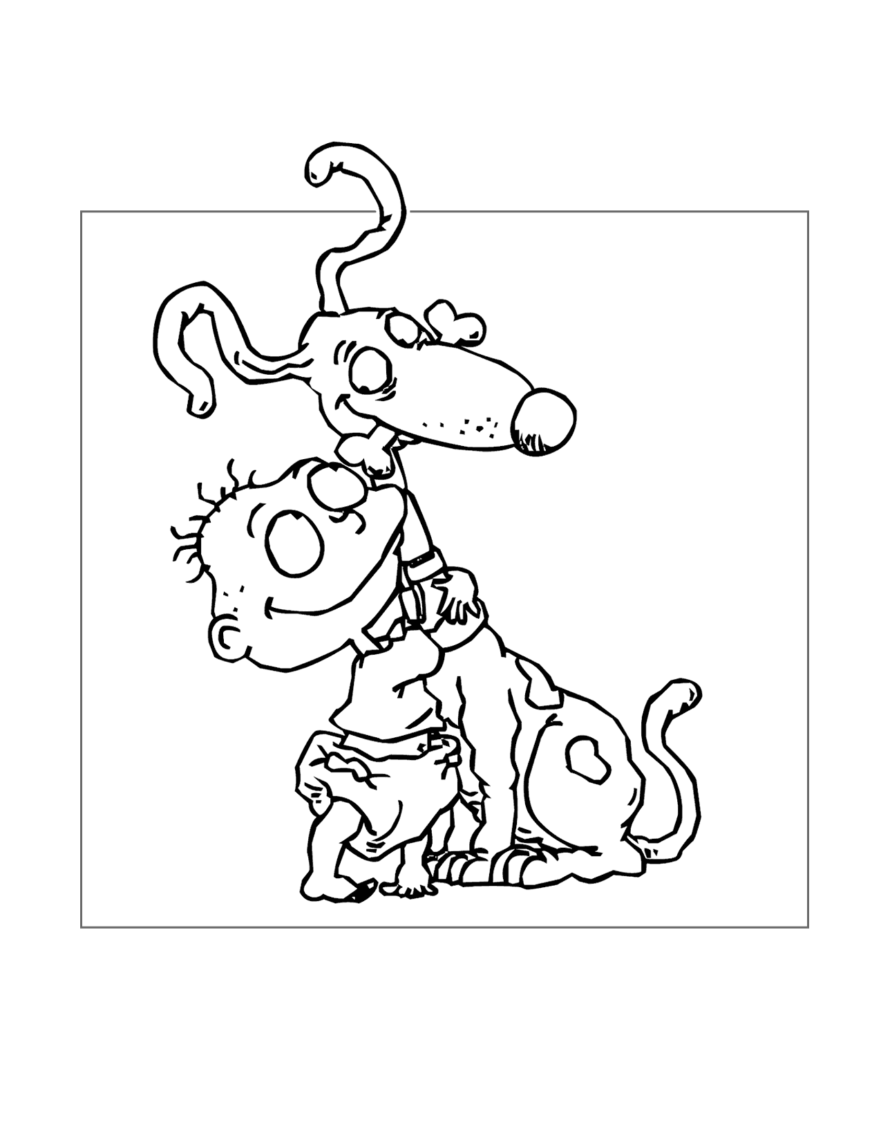 Tommy And Spike Rugrats Coloring Page