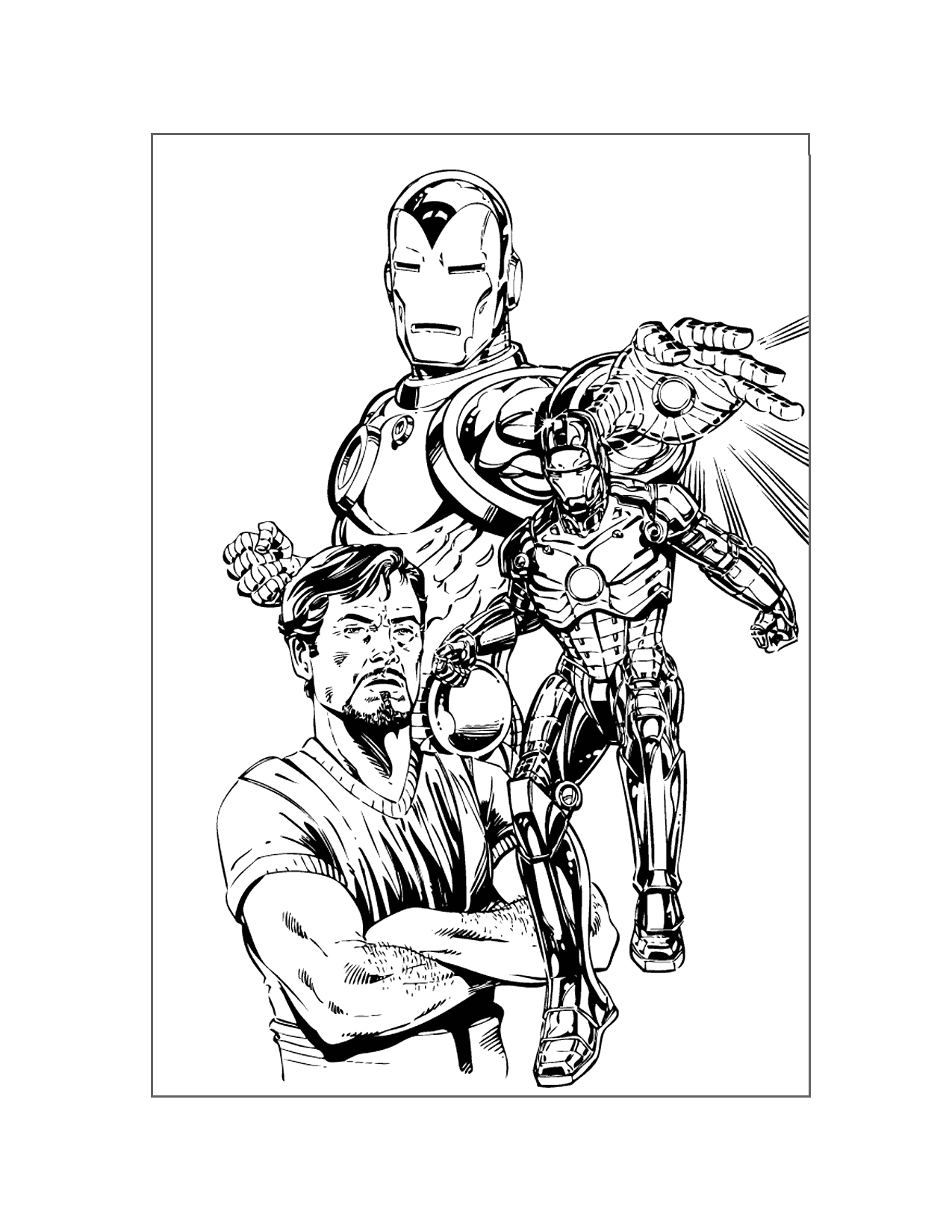 Tony Stark Iron Man Coloring Page