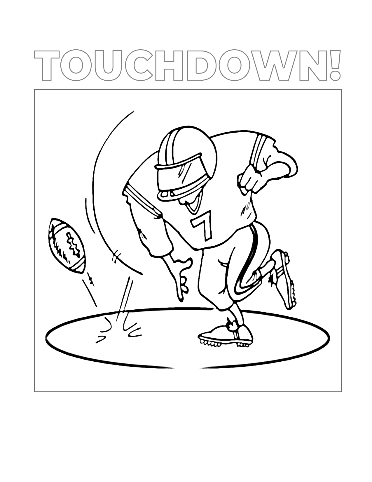 Touchdown Football Coloring Page