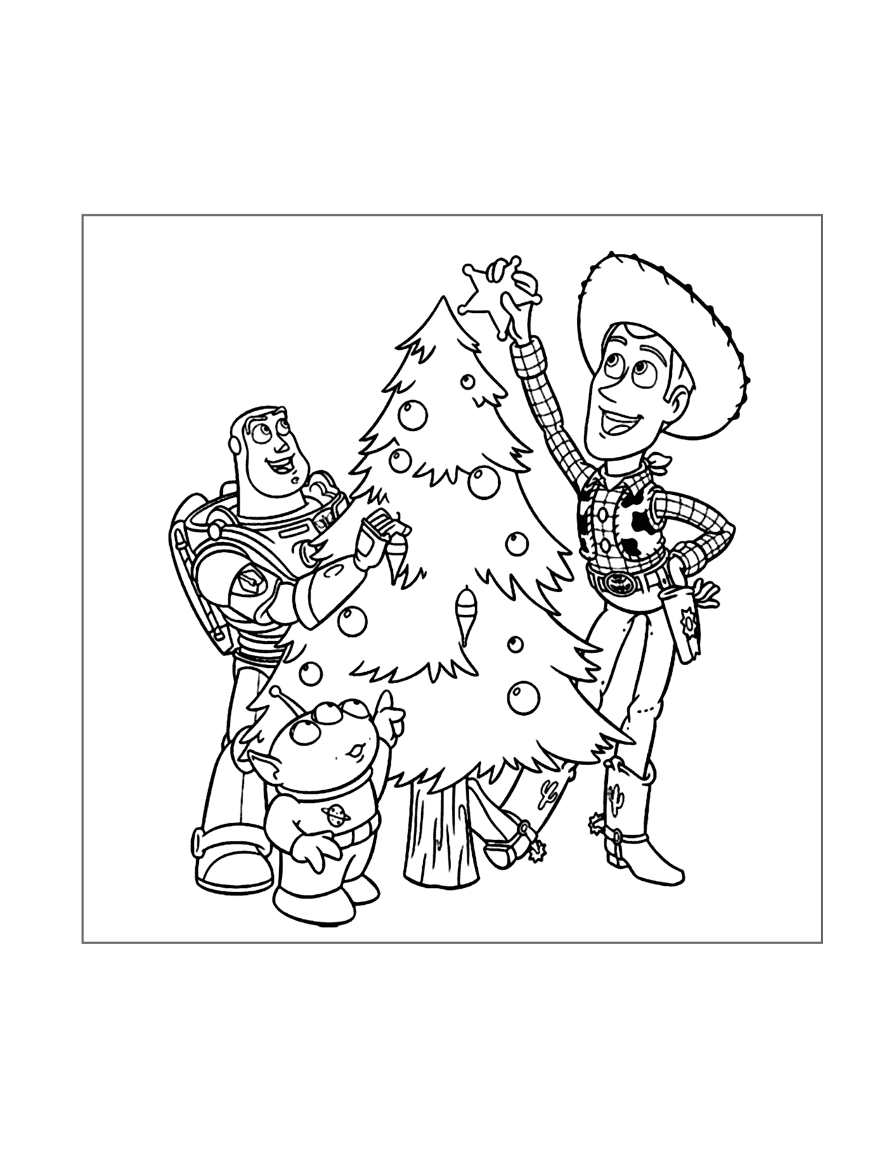 Toy Story Disney Christmas Coloring Page
