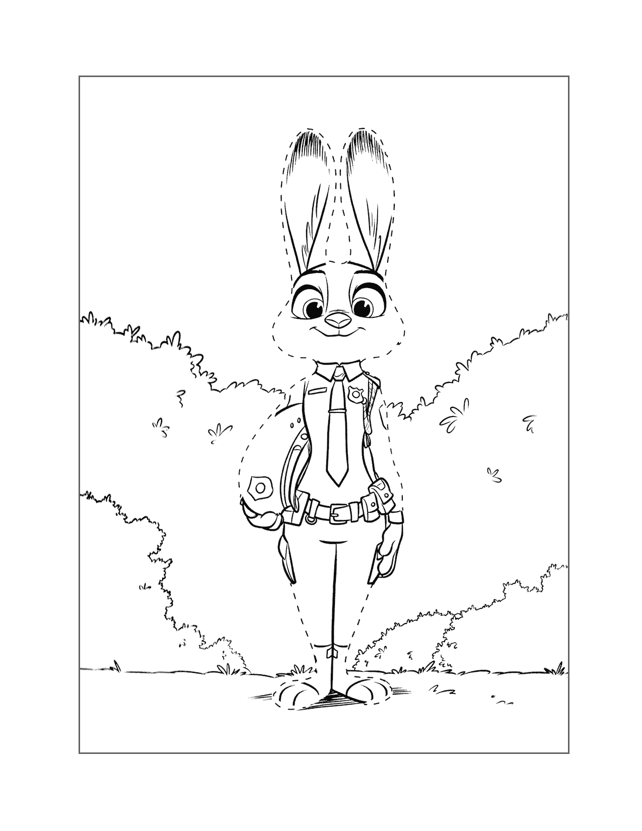 Trace And Color Judy Hopps Coloring Page
