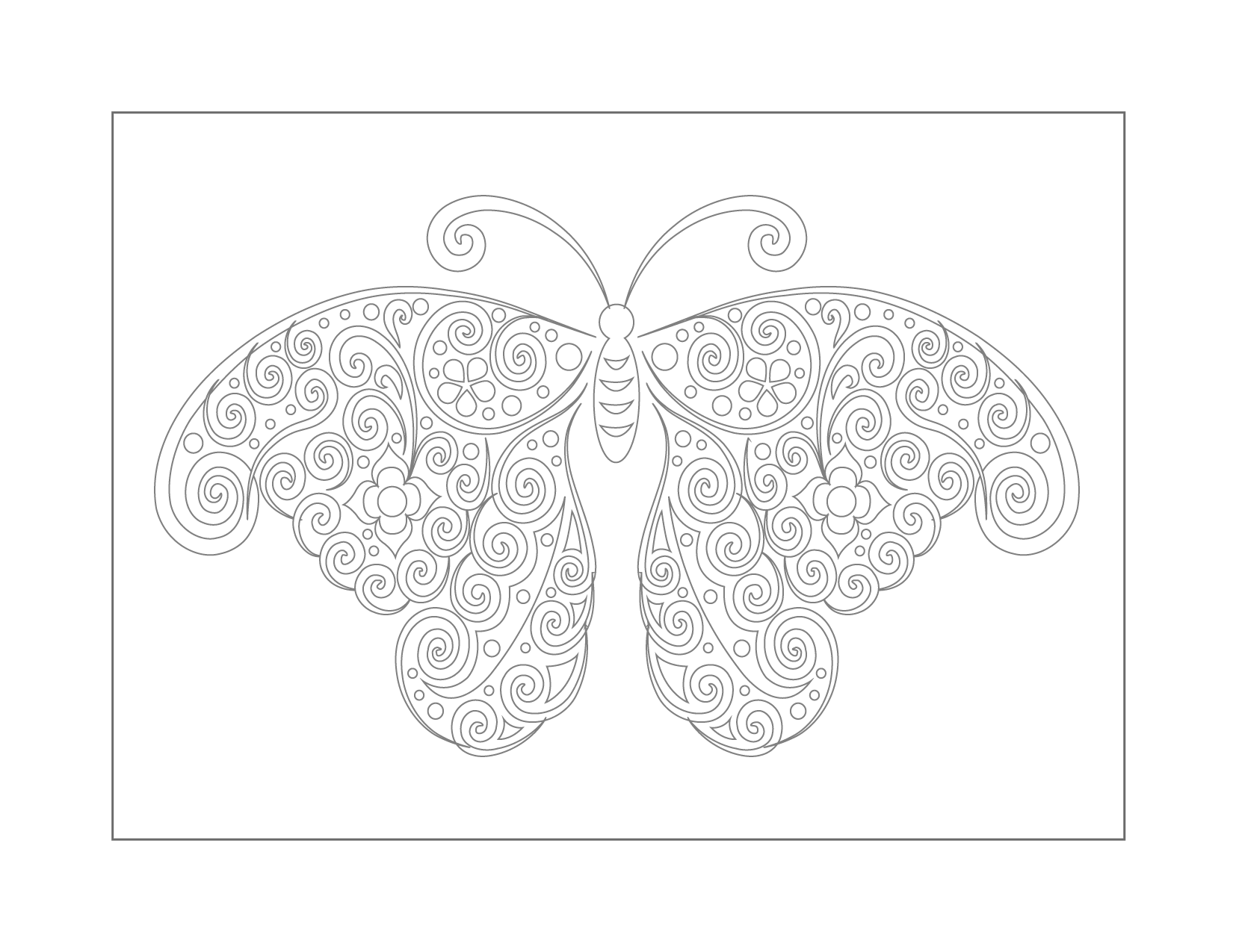 Traceable Butterfly Drawing Coloring Page