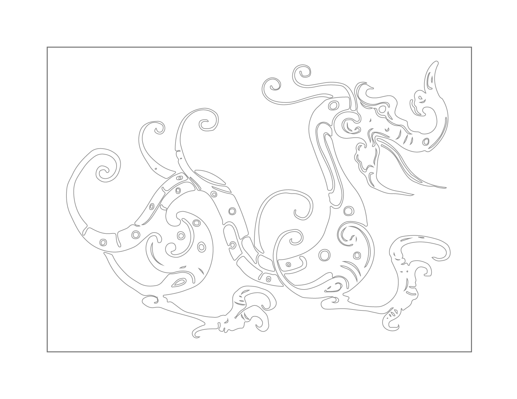 Traceable Dragon Drawing Coloring Sheet