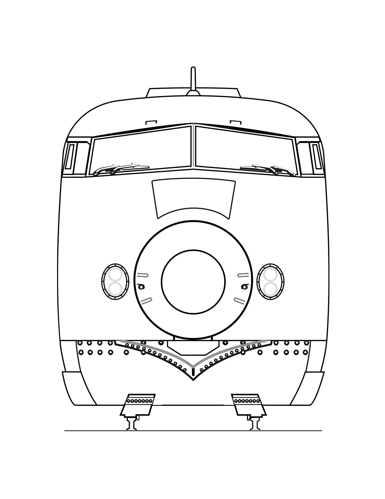 Train Front Coloring Page