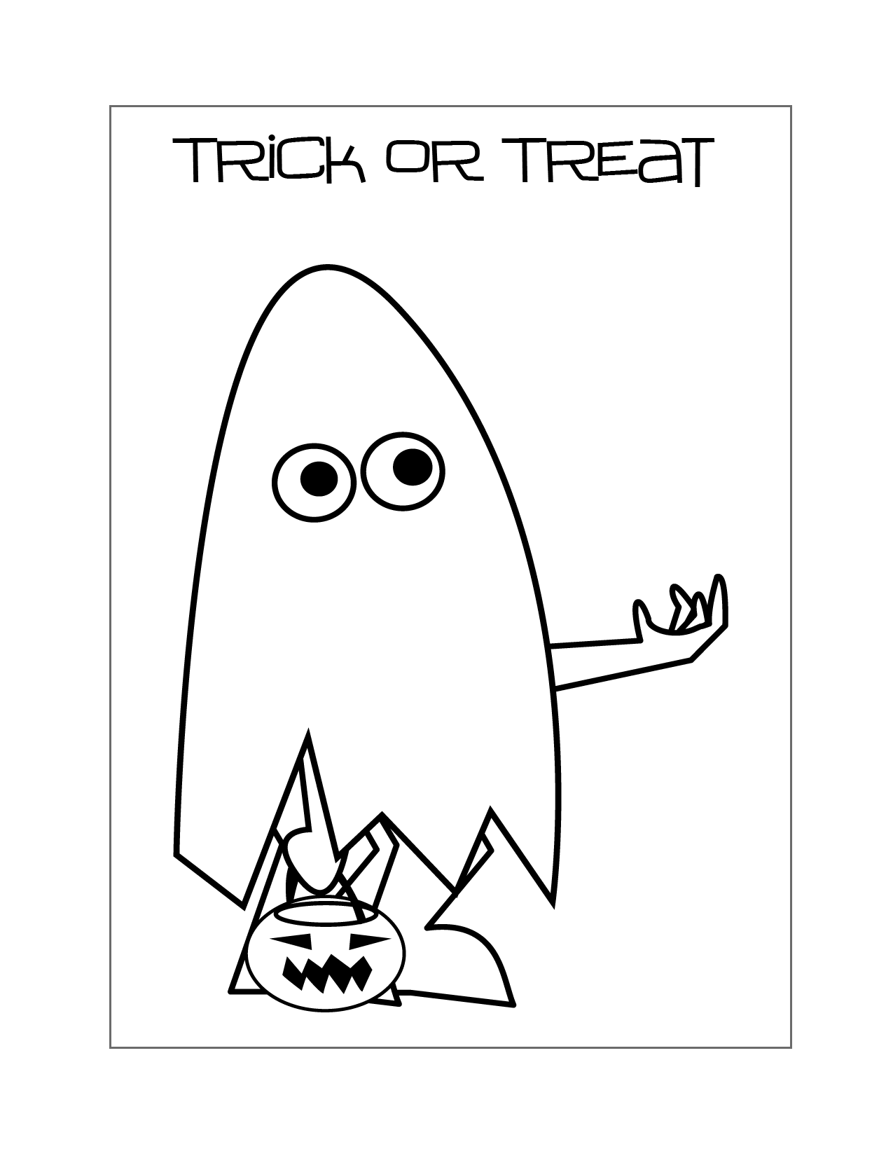 Trick Or Treat Ghost Coloring Page