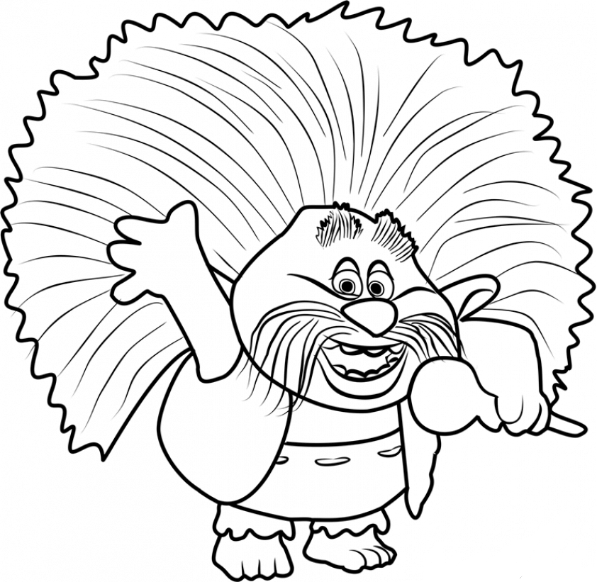 Trolls Coloring Pages King Peppy
