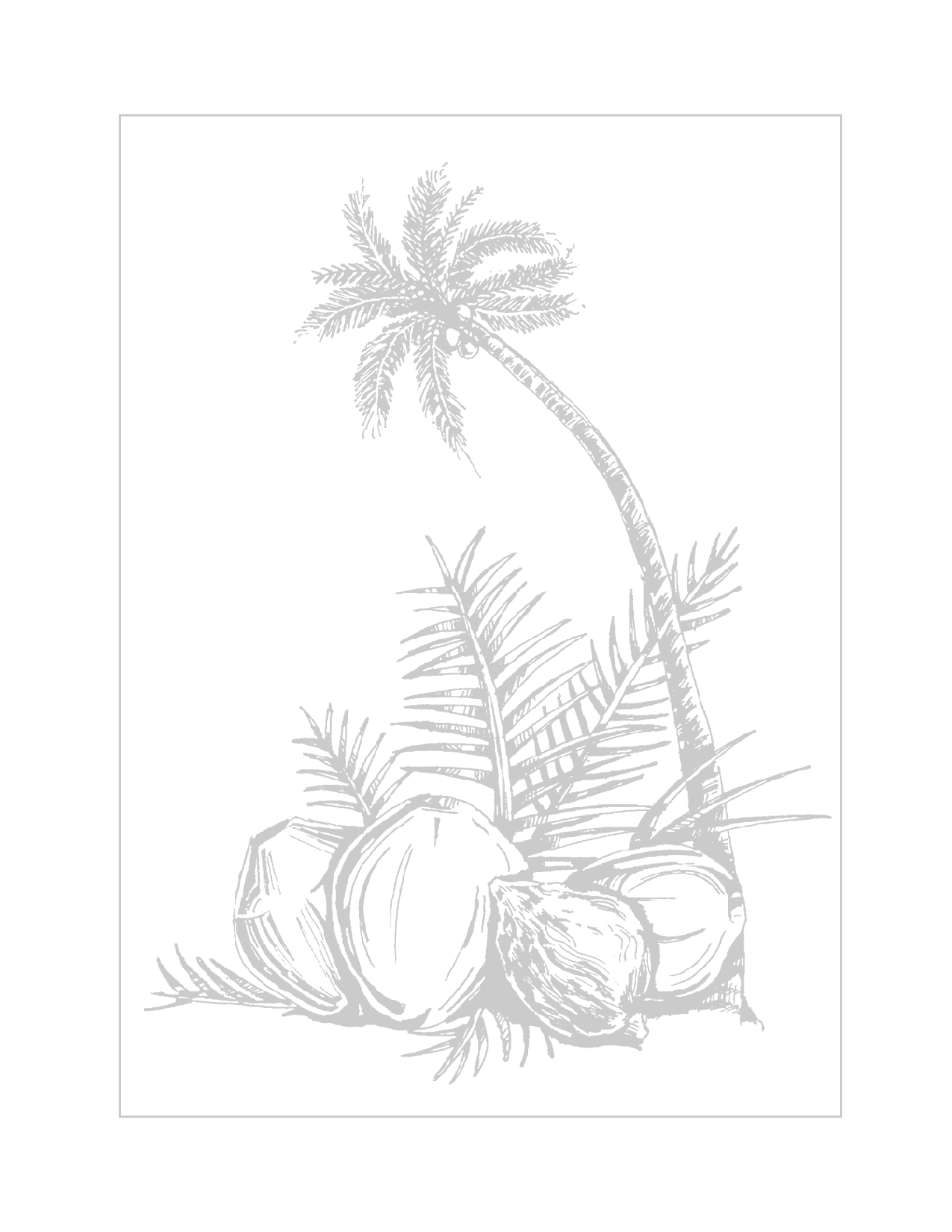 Tropical Coconut Tracing And Coloring Printable