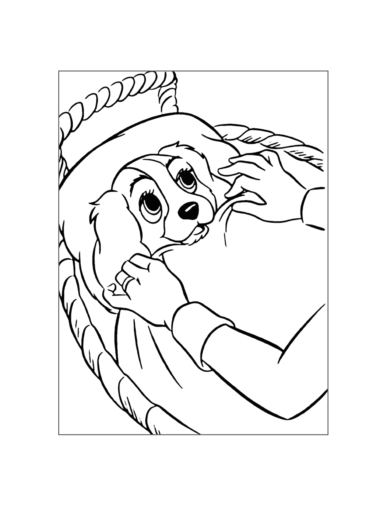 Tucking In Lady Coloring Page