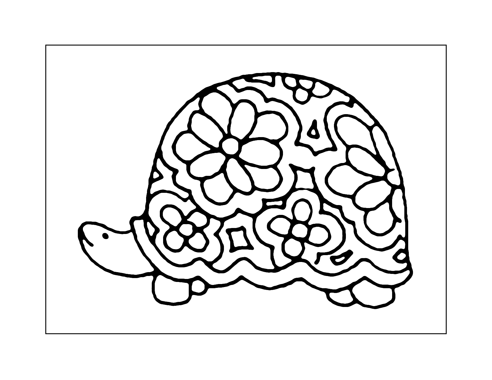 Turtle With Flower Shell Coloring Page