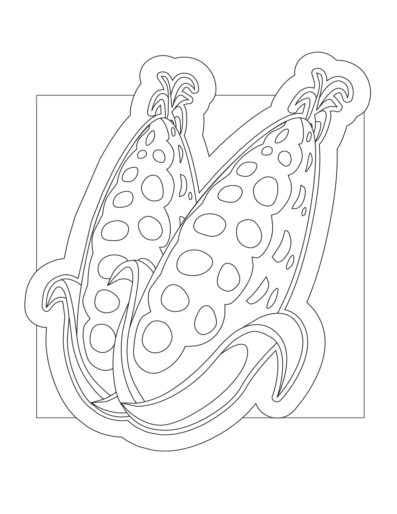 Two Ears Of Corn Coloring Page