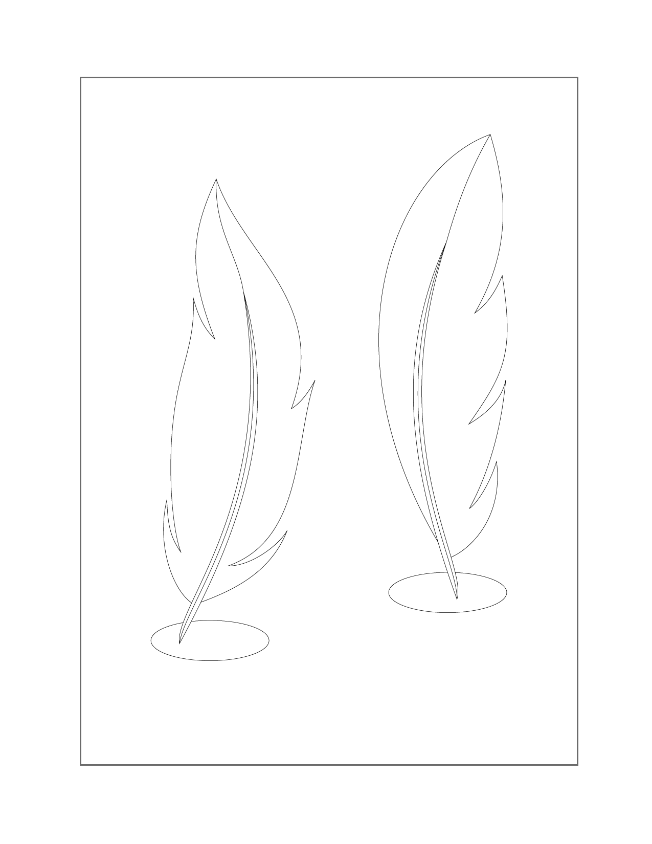 Two Floating Feathers Coloring Page