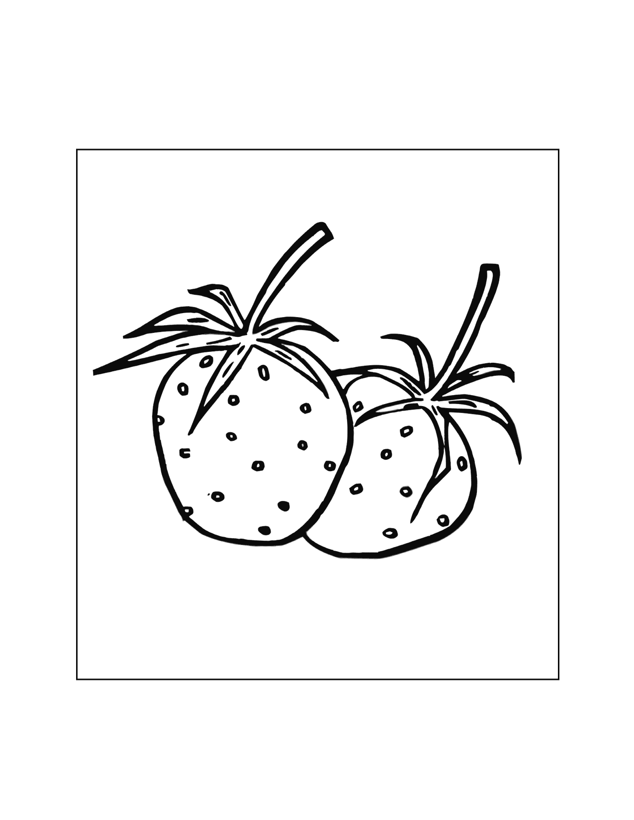 Two Strawberries Coloring Page