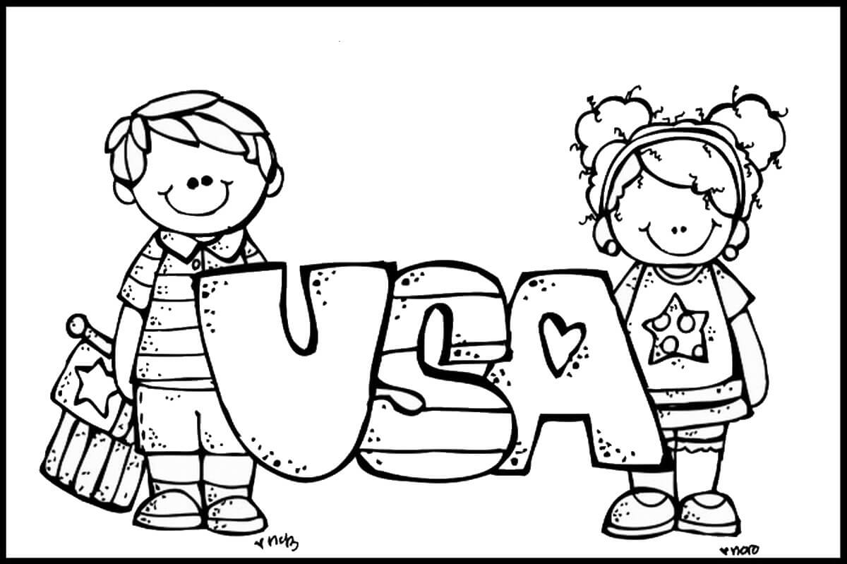 USA Patriotic Coloring Page
