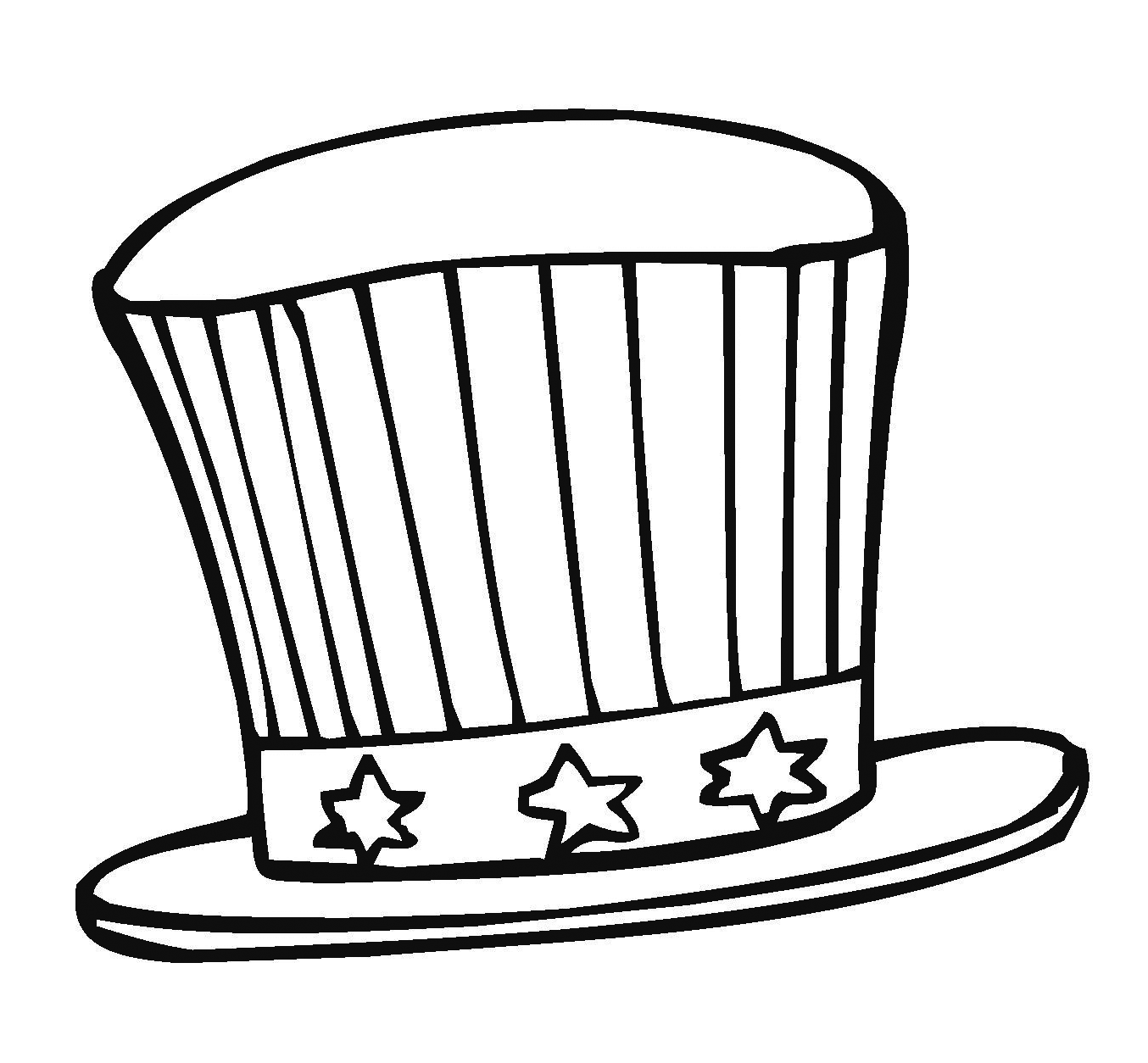 Uncle Sam Usa Hat Coloring Page