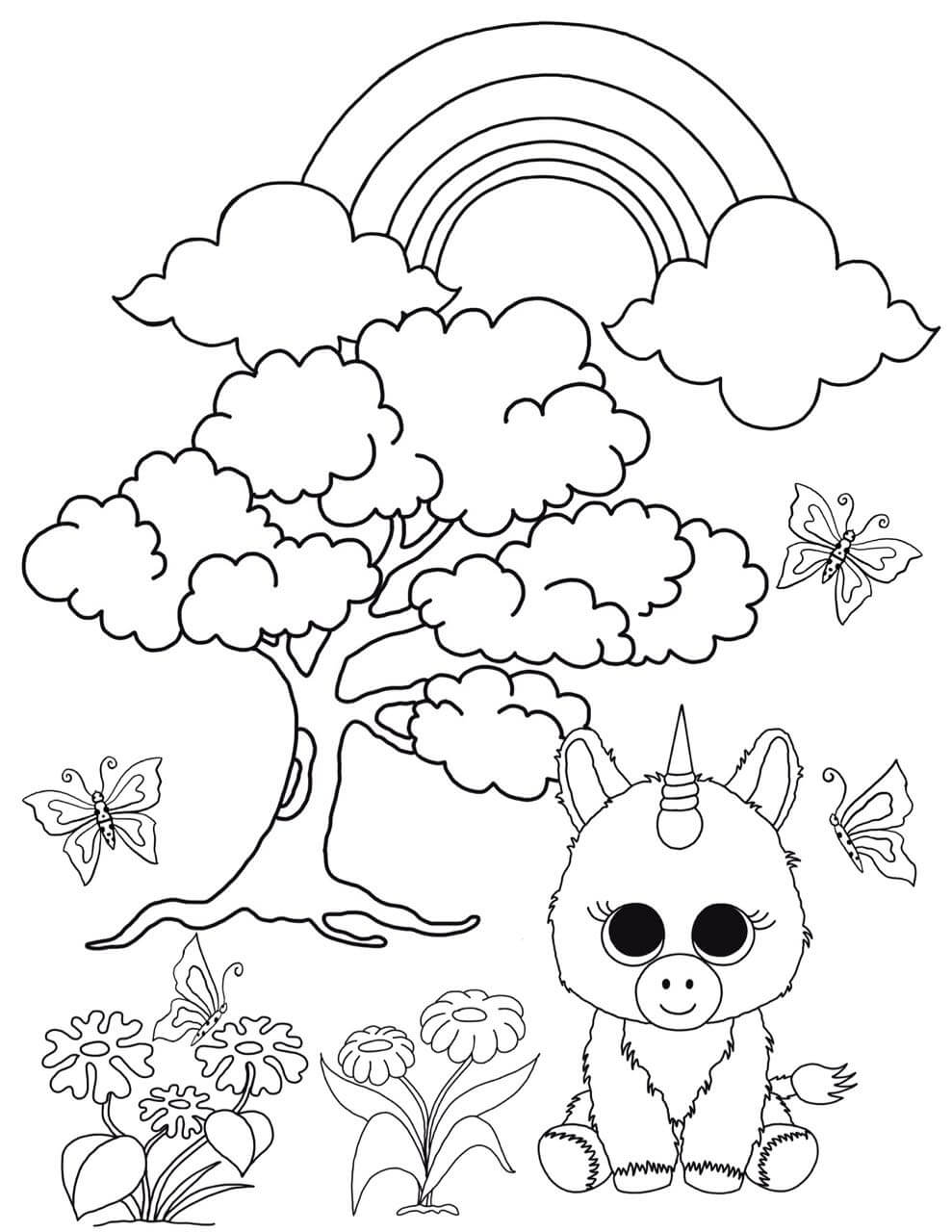 Unicorn Beanie Boo Coloring Pages