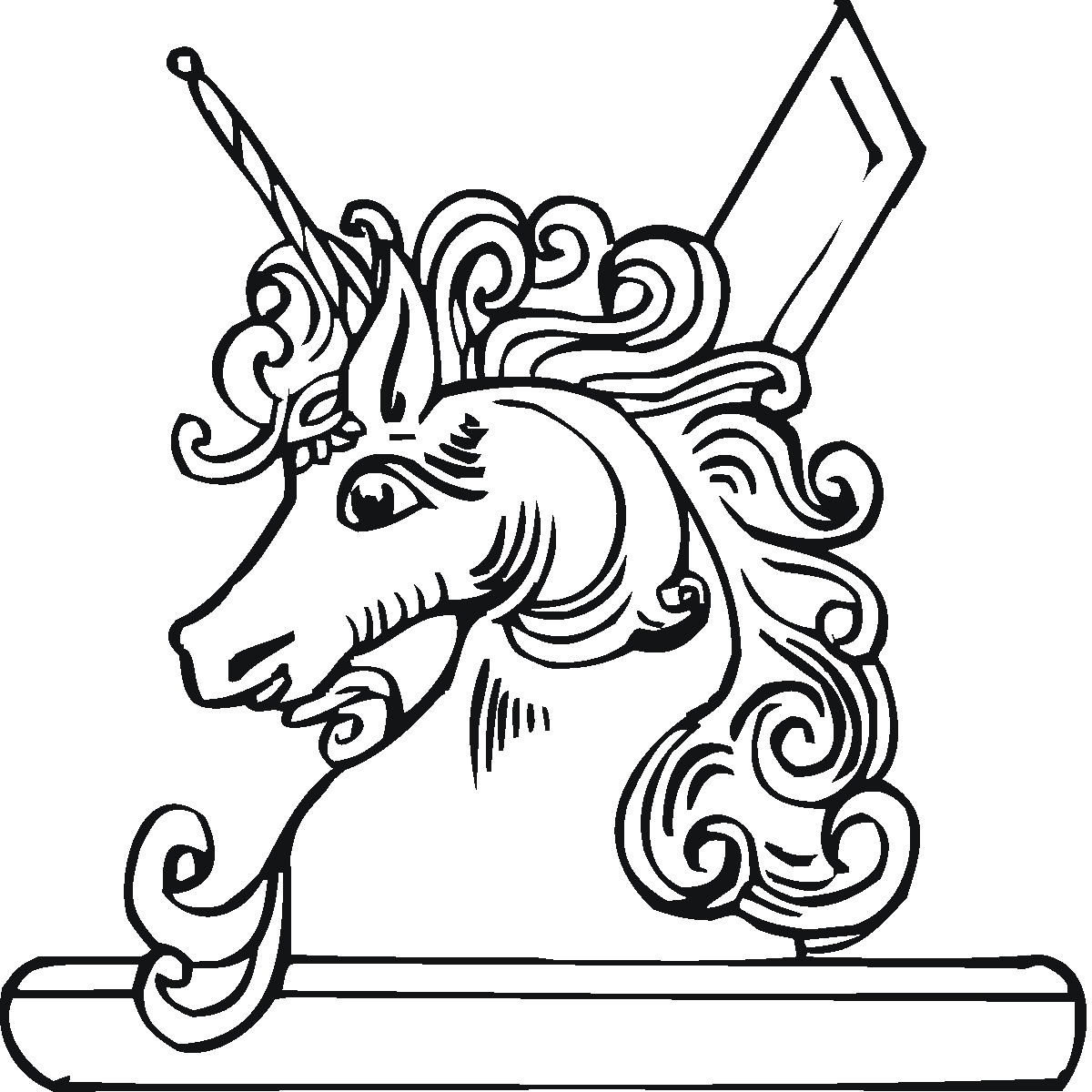 Unicorn Bust Statue Coloring Pages