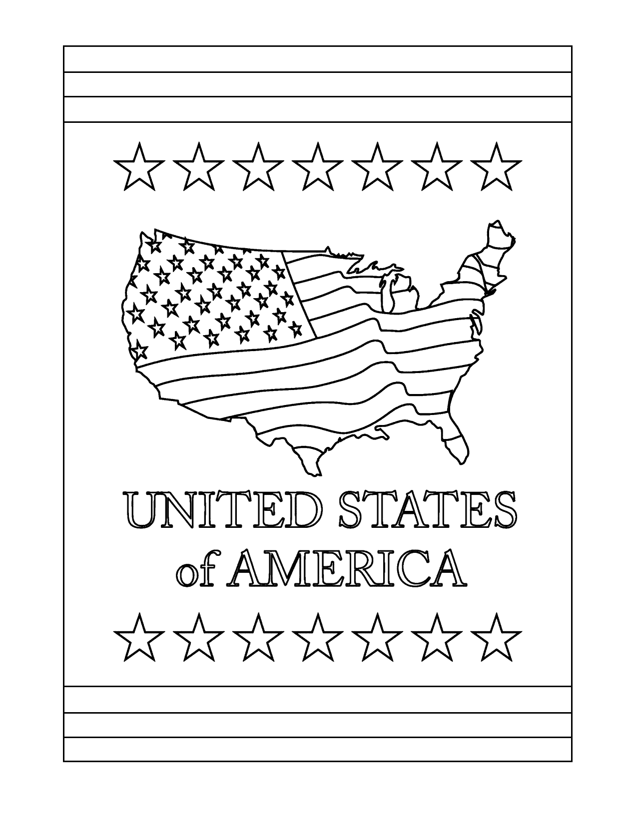 United States Of America Coloring Page