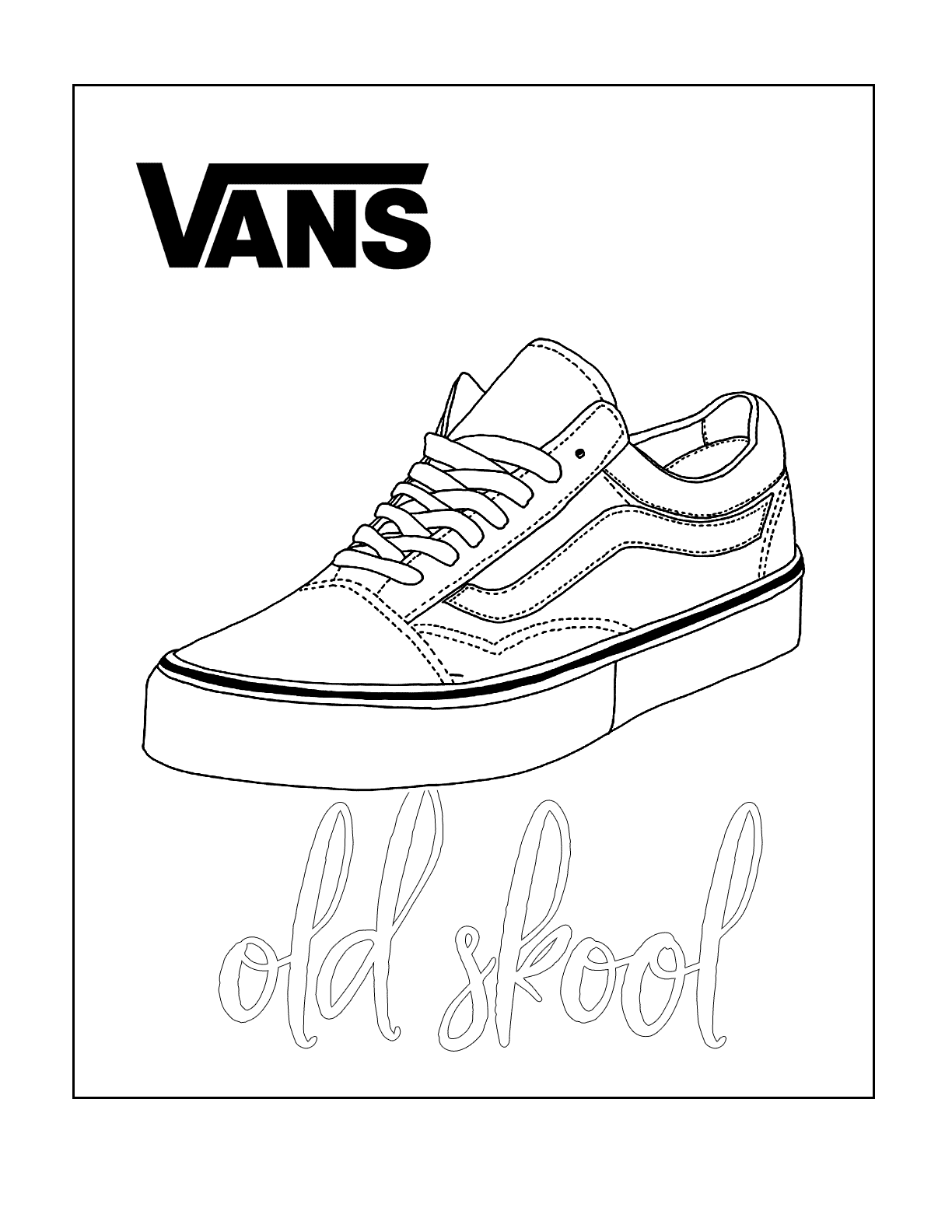 Vans Old School Skater Shoe Coloring Page