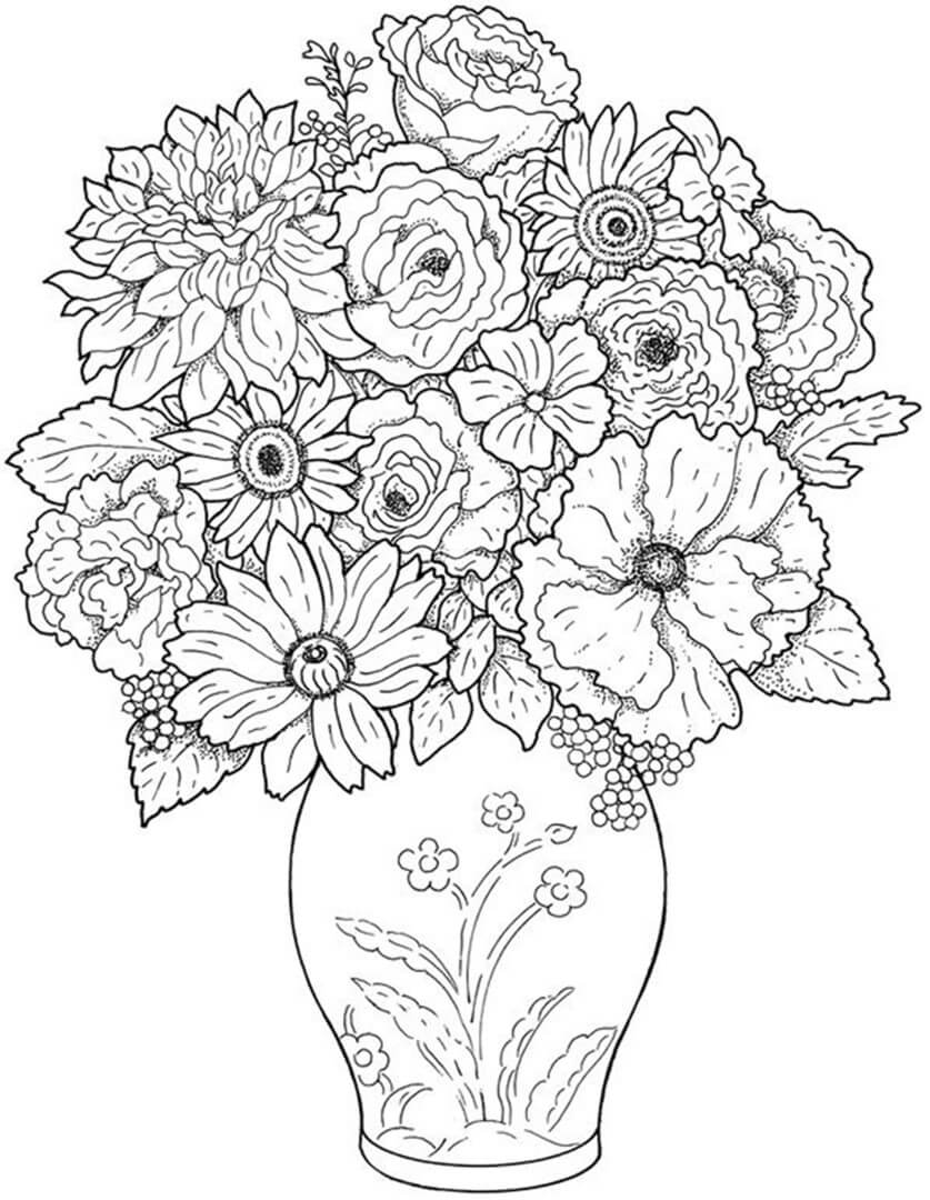 Vase of Flowers Coloring Pages