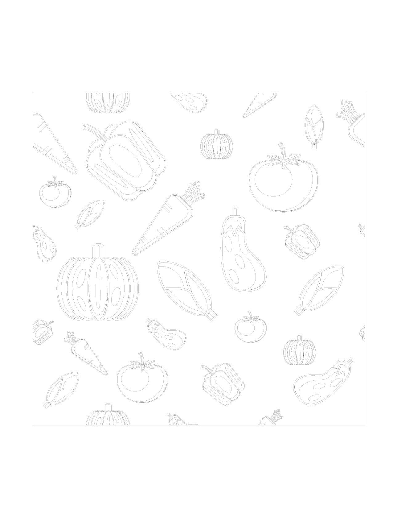 Vegetable Gradients And Highlights Coloring Page