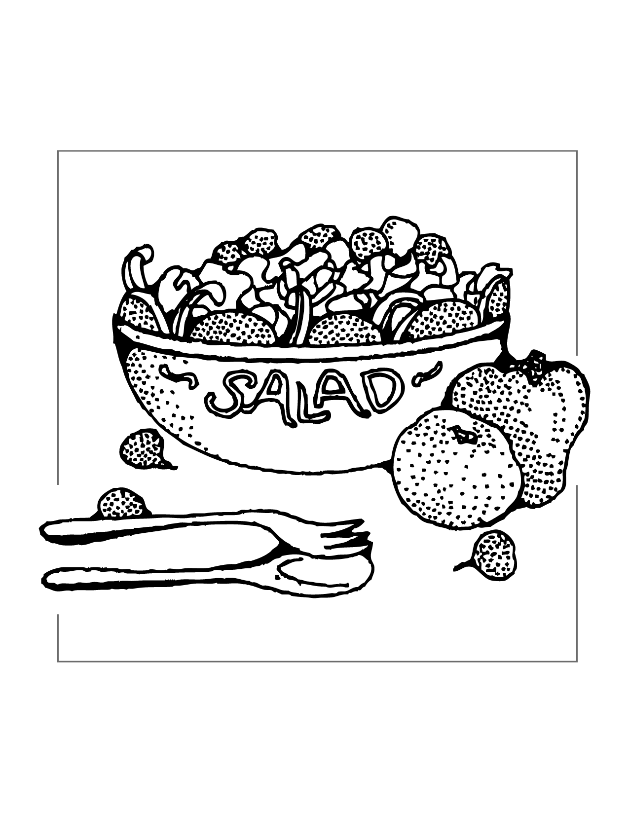 Vegetable Salad Coloring Page