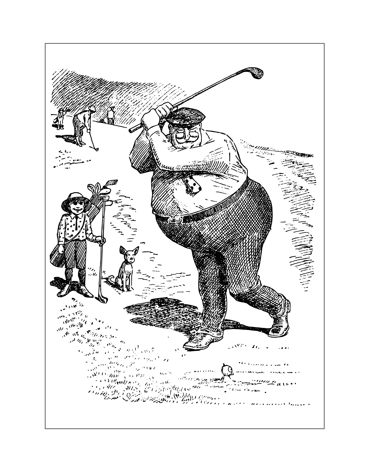 Vintage Golf Coloring Page