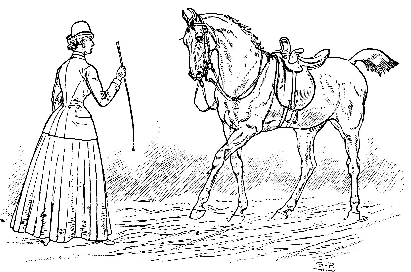 Vintage Horse Coloring Page