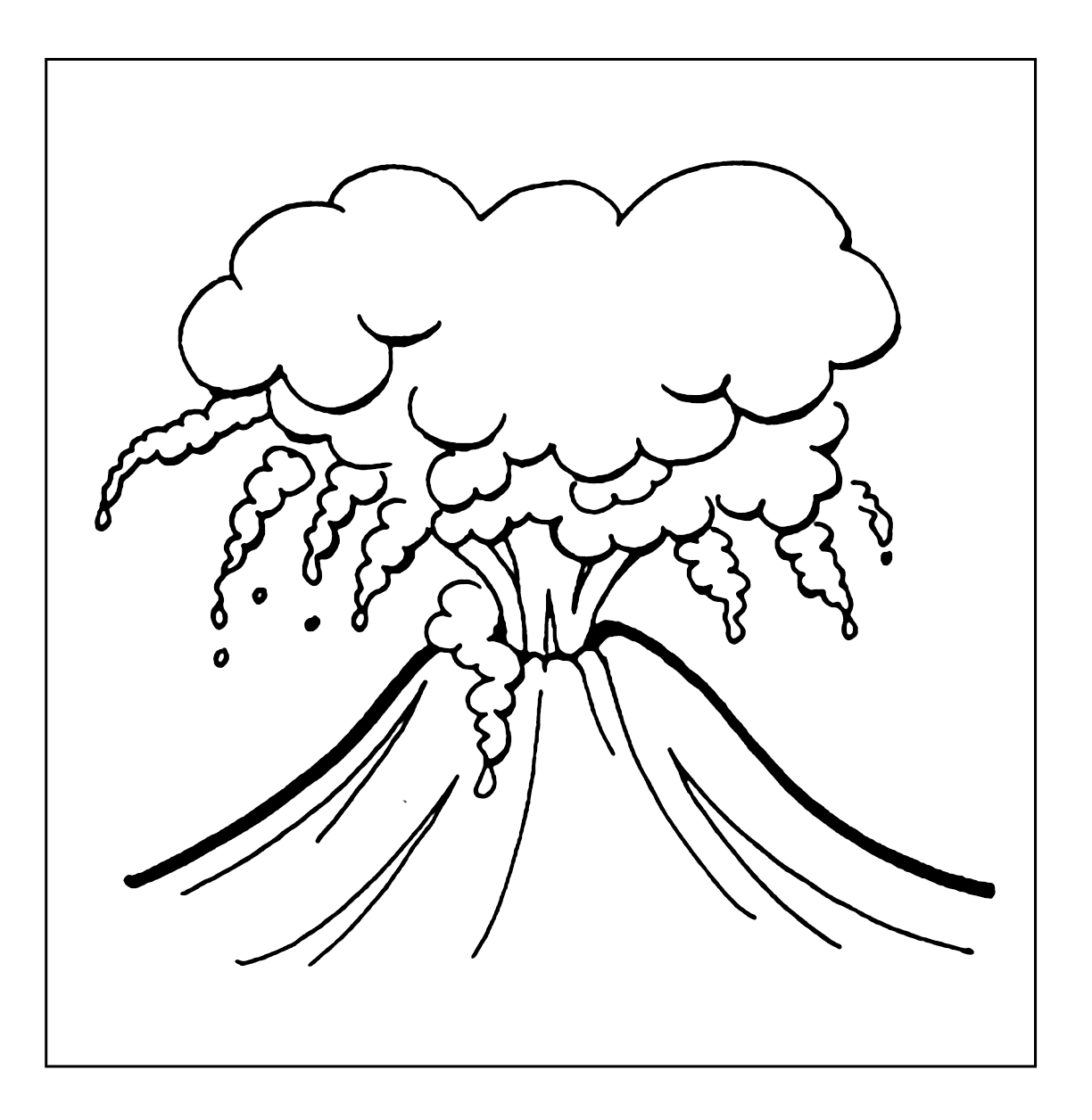Volcano Erupting Coloring Page