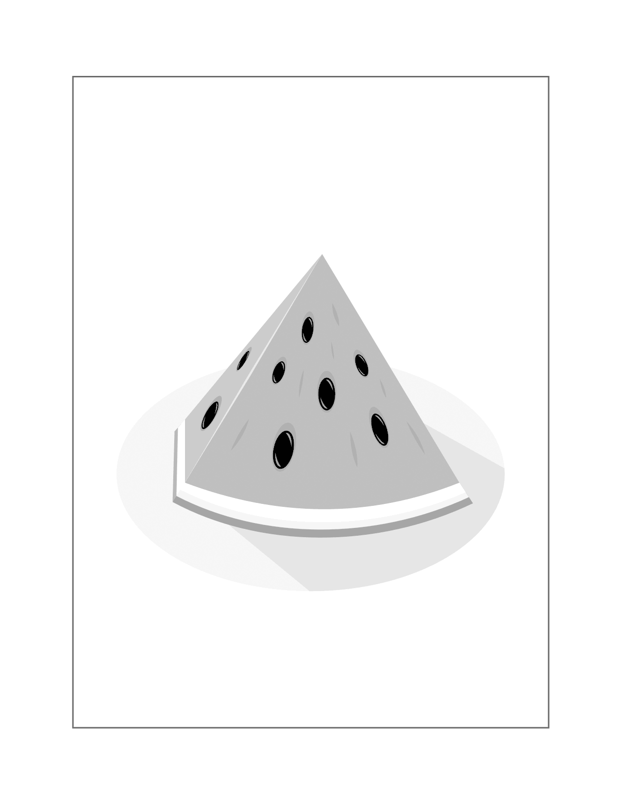 Watermelon Slice Tracing Sheet For Coloring