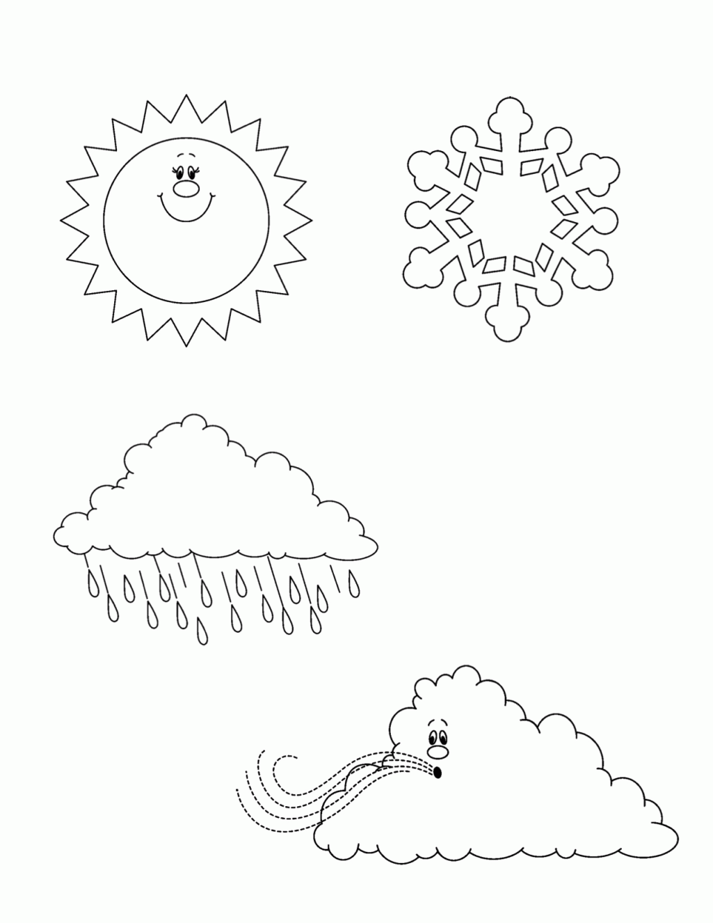 Weather Preschool Coloring Pages