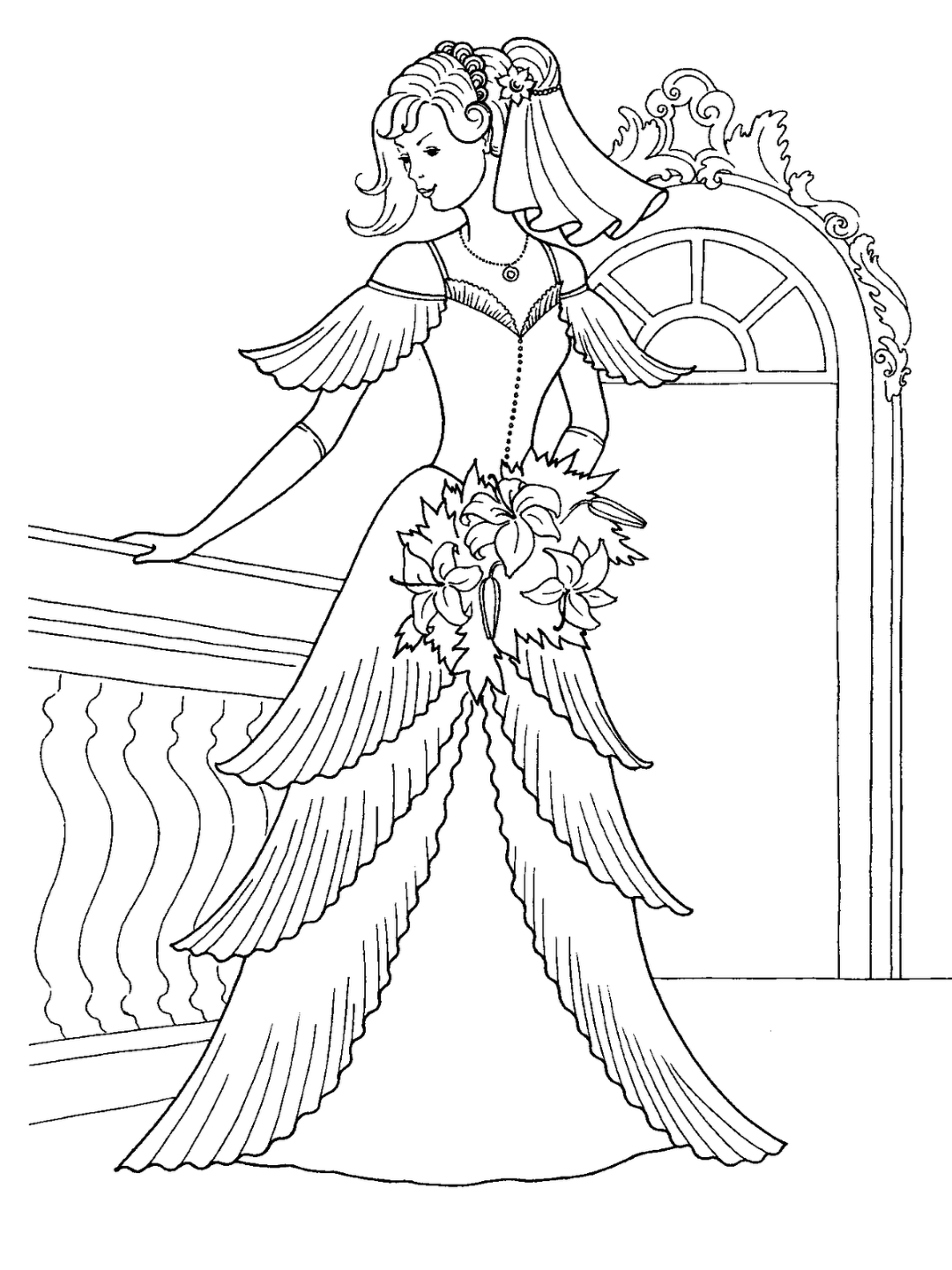 Wedding Dress Coloring Page2