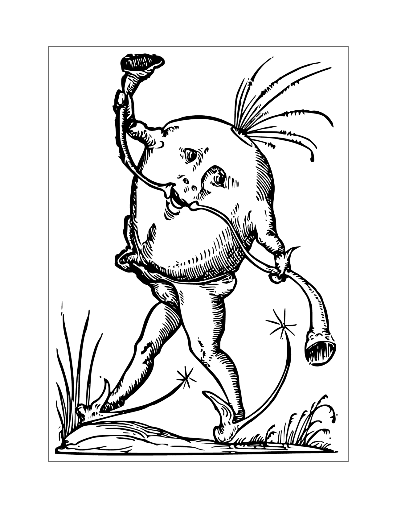 Weird Art Monster Coloring Page 02