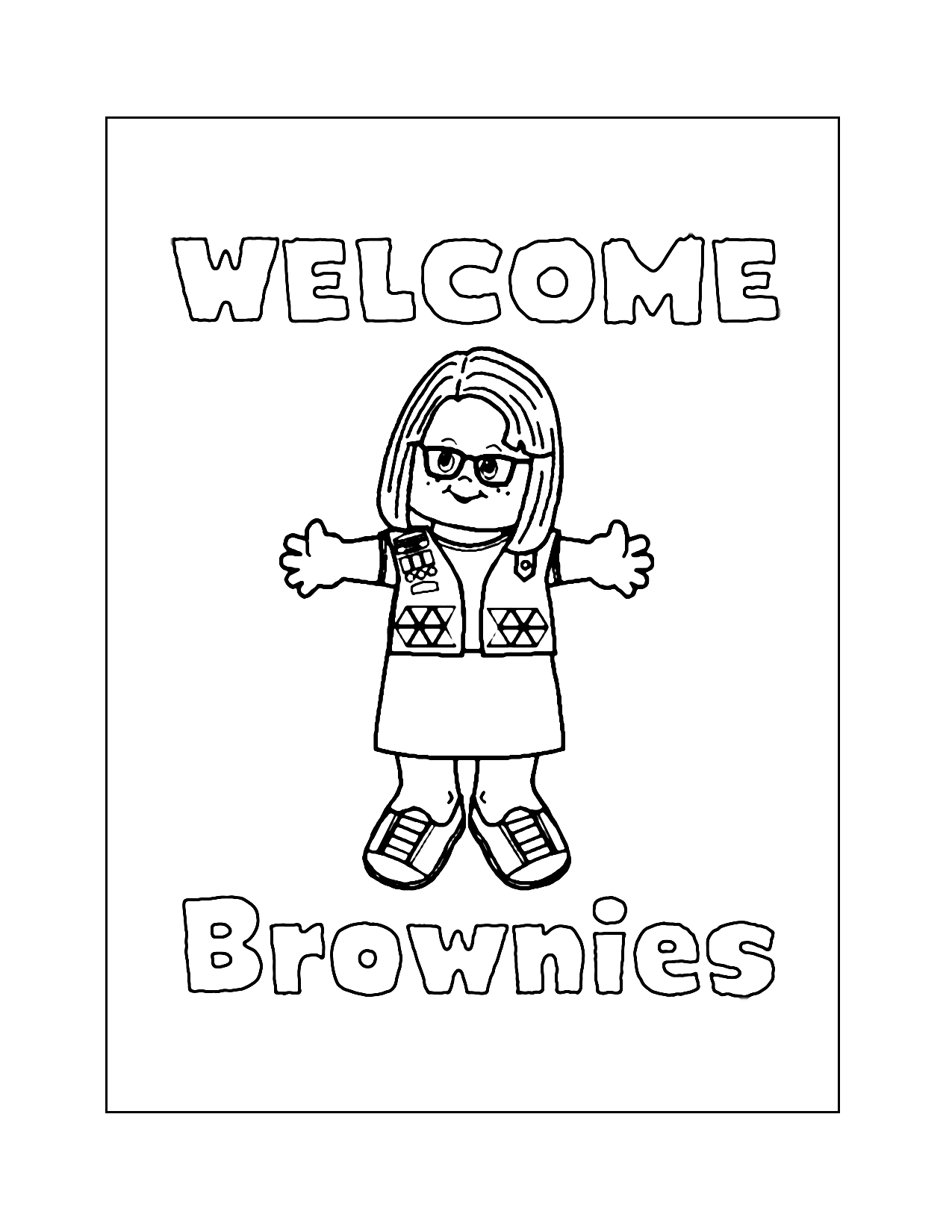 Welcome Brownies Girl Scout Coloring Pages
