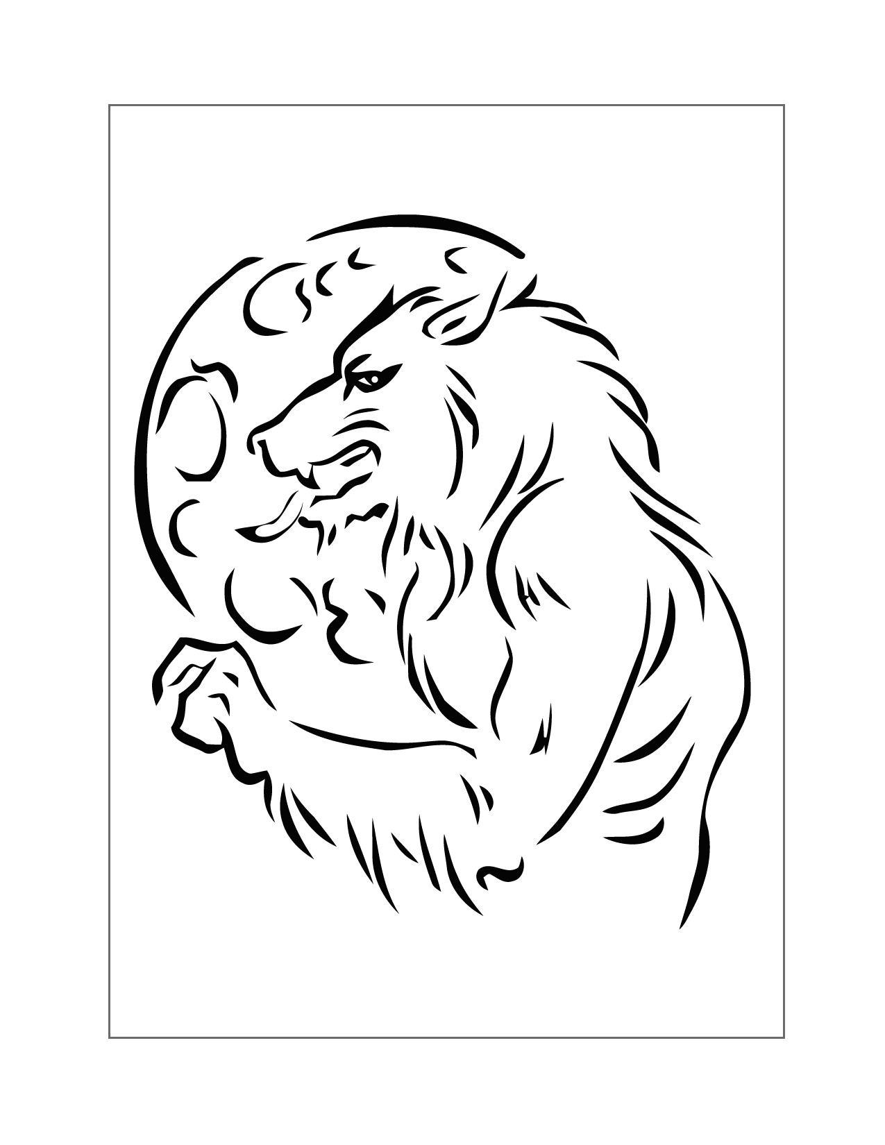 Werewolf And Moon Coloring Page