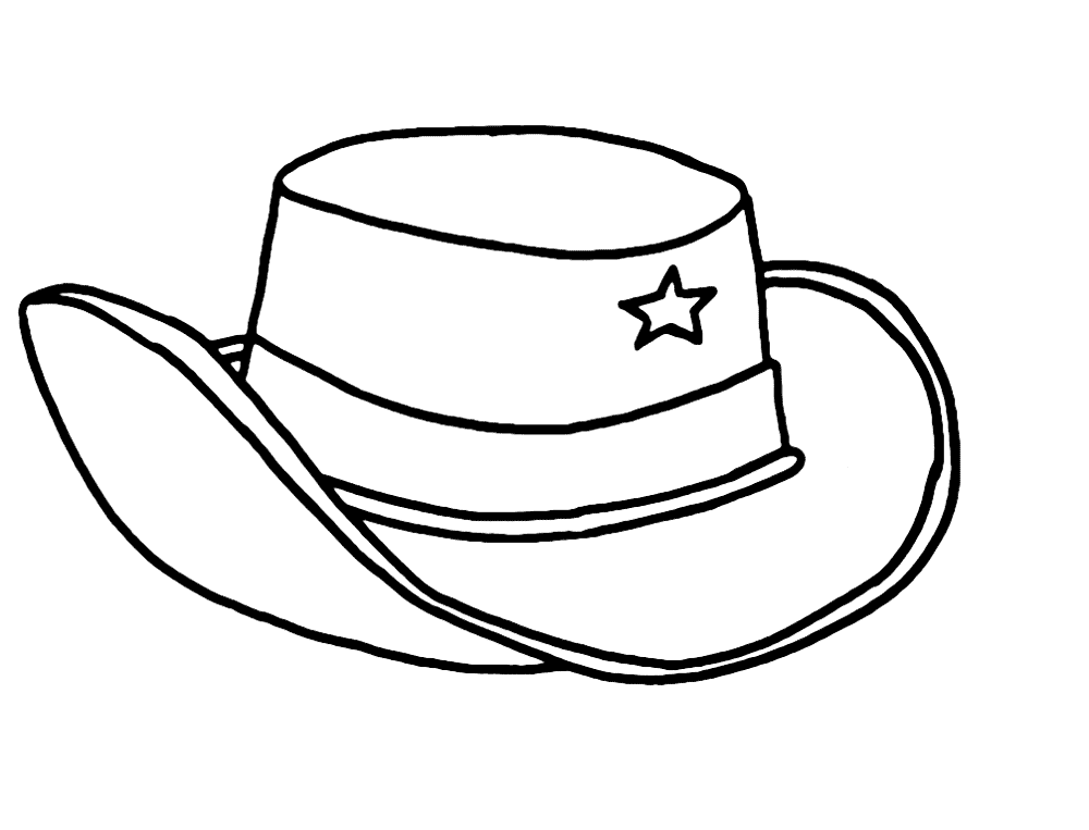 Western Hat With Star Coloring Page