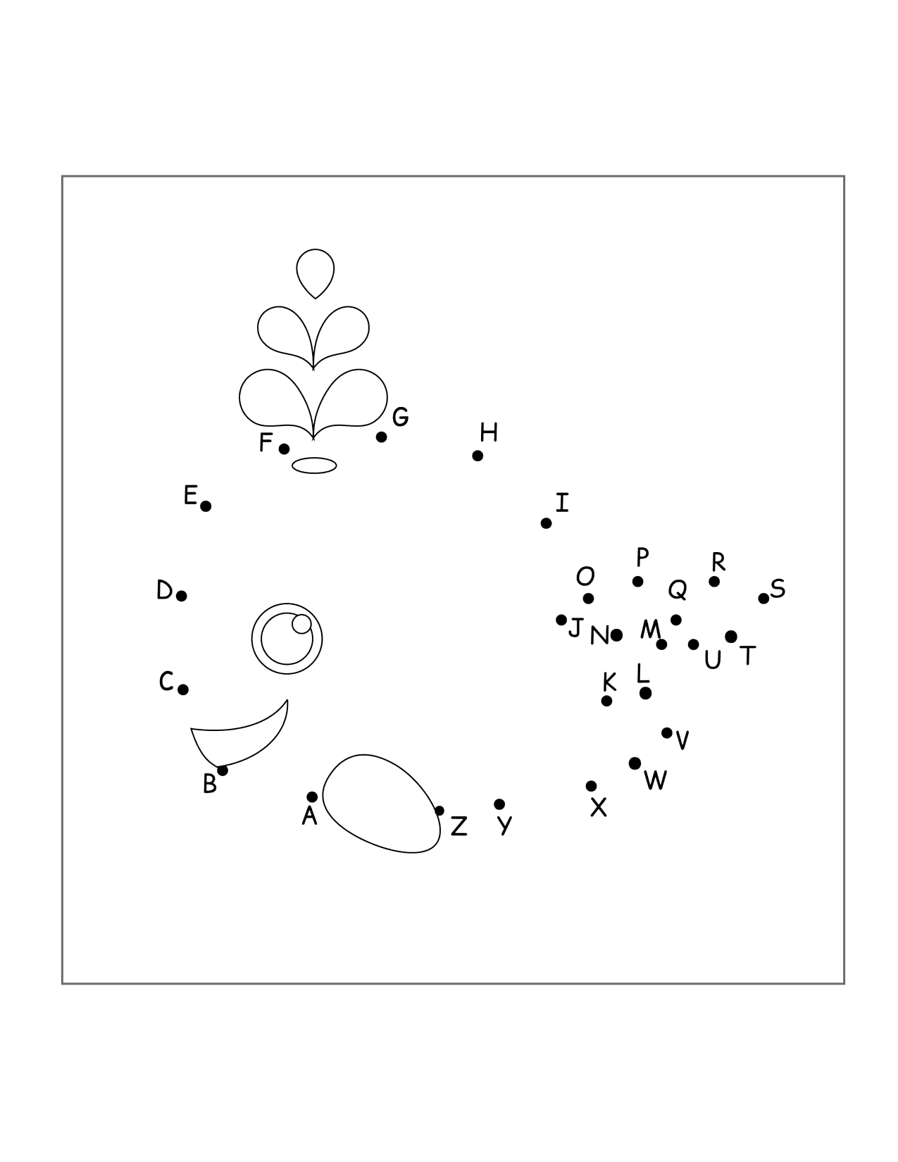 Whale Dot To Dot Letters Sheet