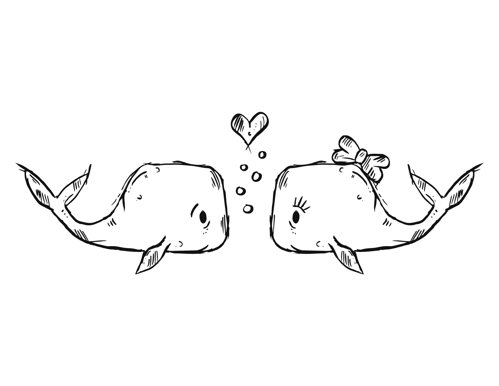 Whale Love Coloring Page