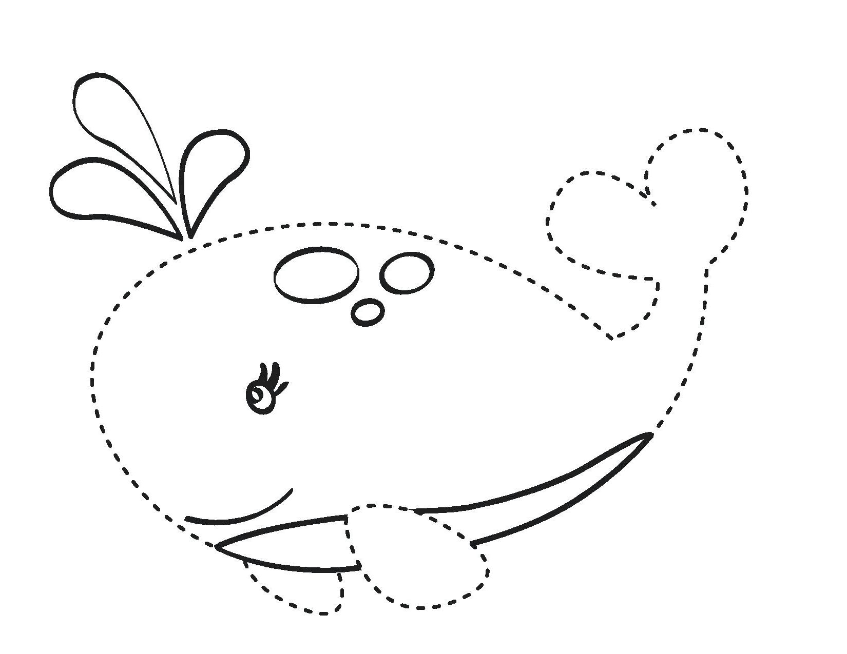 Whale Preschool Tracing Pages