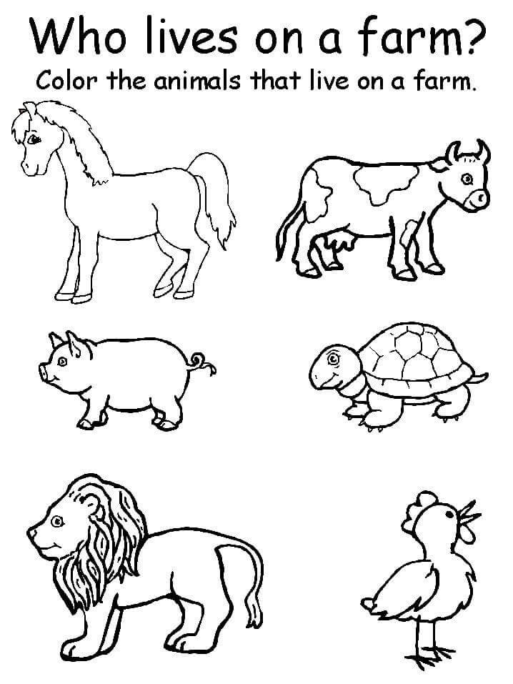 Which Are Farm Animals Sheet