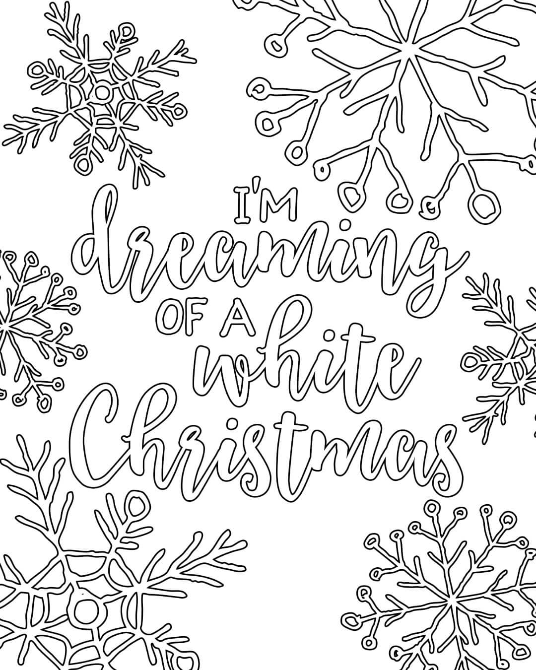 White Christmas Coloring Pages For Adults